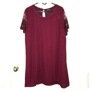 Burgundy, A-Line dress